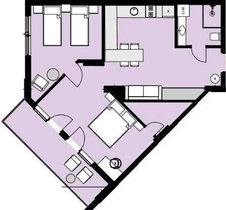Erwin Hall — 61.9 м²