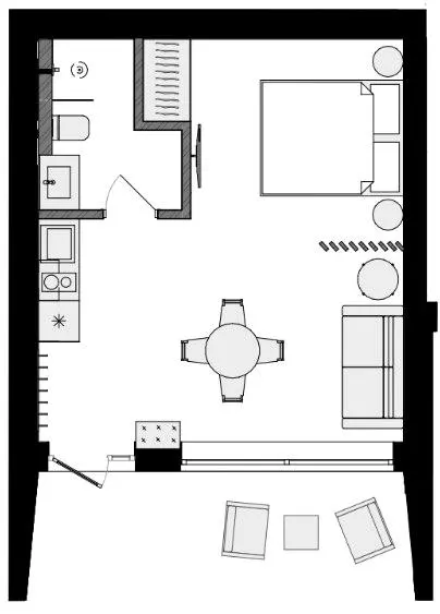Апарт-готель SKOGUR — 34.3 м²