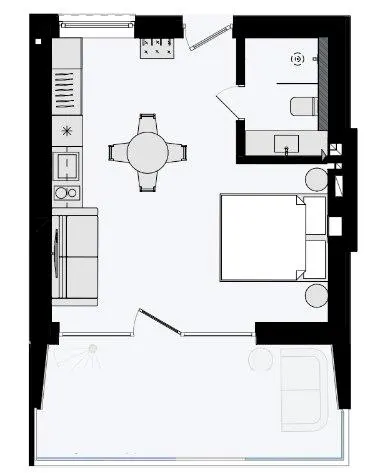 Апарт-готель SKOGUR — 48.1 м²