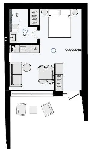 Апарт-готель SKOGUR — 34.8 м²