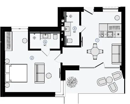 Апарт-готель SKOGUR — 59.5 м²