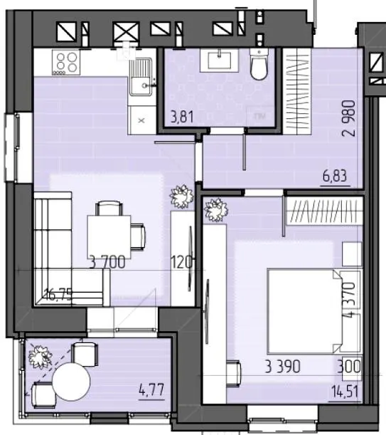 ЖК FAMILY City — 46.7 м²