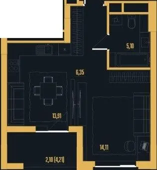 ЖК Skywalker — 40.1 м²