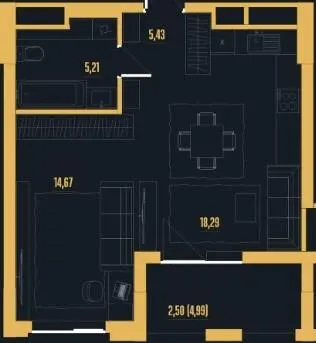 ЖК Skywalker — 44.7 м²