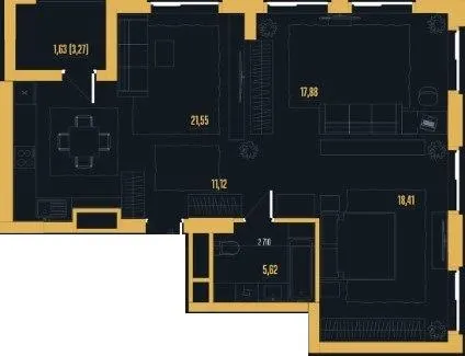 ЖК Skywalker — 73.6 м²