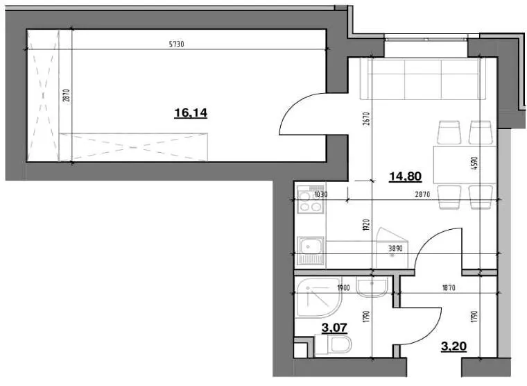 ЖК Шенген — 37.2 м²