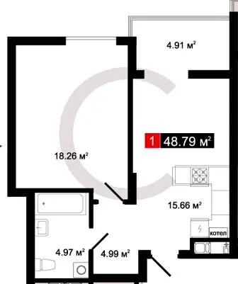 ЖК Затишний Дім — 48.8 м²