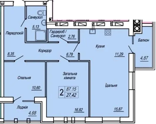 ЖК Панорама — 87.2 м²