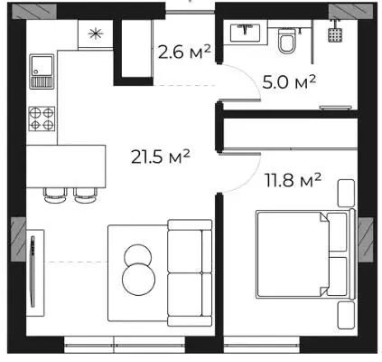 ЖК SHERWOOD — 41.4 м²