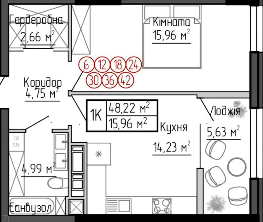 ЖК Дружній Дім — 48.2 м²