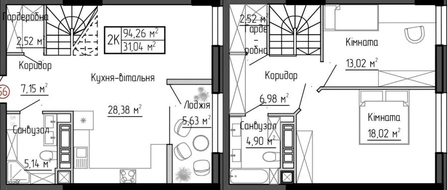 ЖК Дружній Дім — 94.3 м²