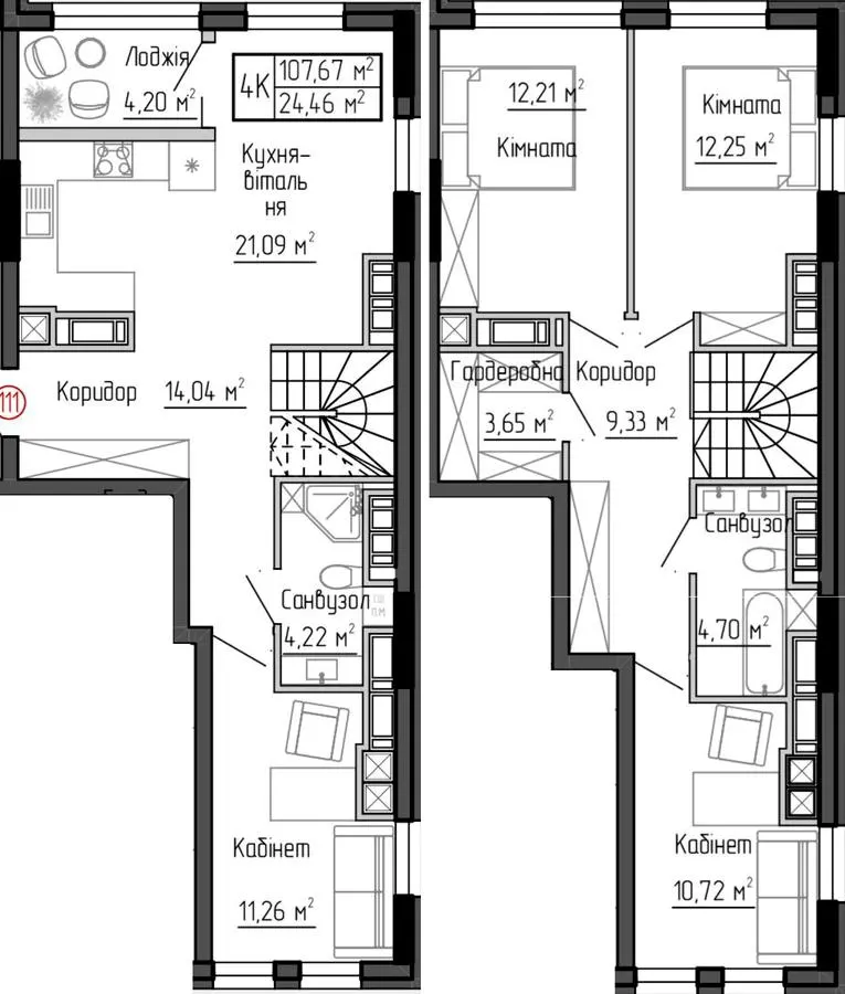 ЖК Дружній Дім — 107.7 м²