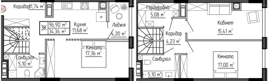 ЖК Дружній Дім — 96.9 м²