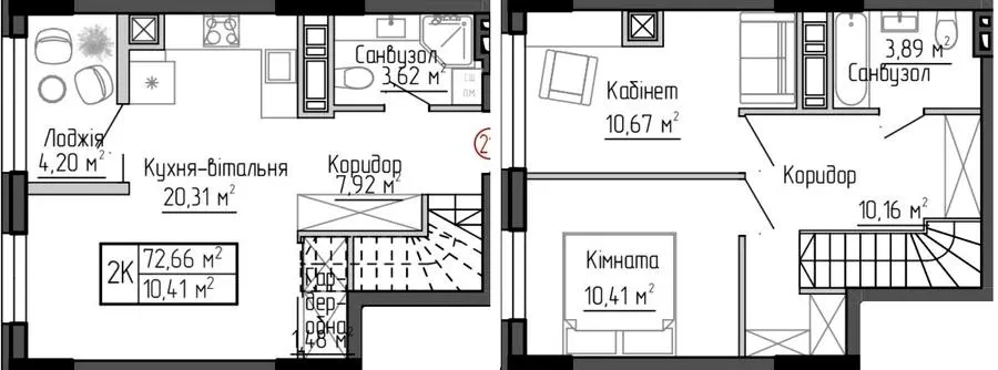 ЖК Дружній Дім — 72.7 м²