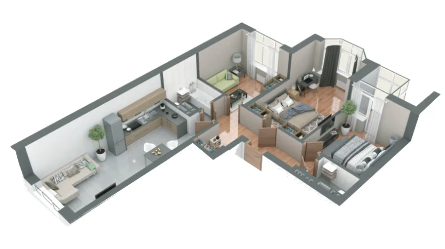 3-комнатная квартира, 81 м², бул. Леоніда Бірюкова, 2а, Буча — фото 1