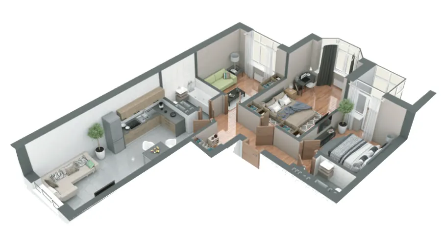 ЖК Гранд Бурже — 80.8 м²