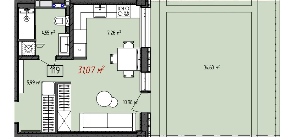ЖК SvetlovSky — 31.1 м²