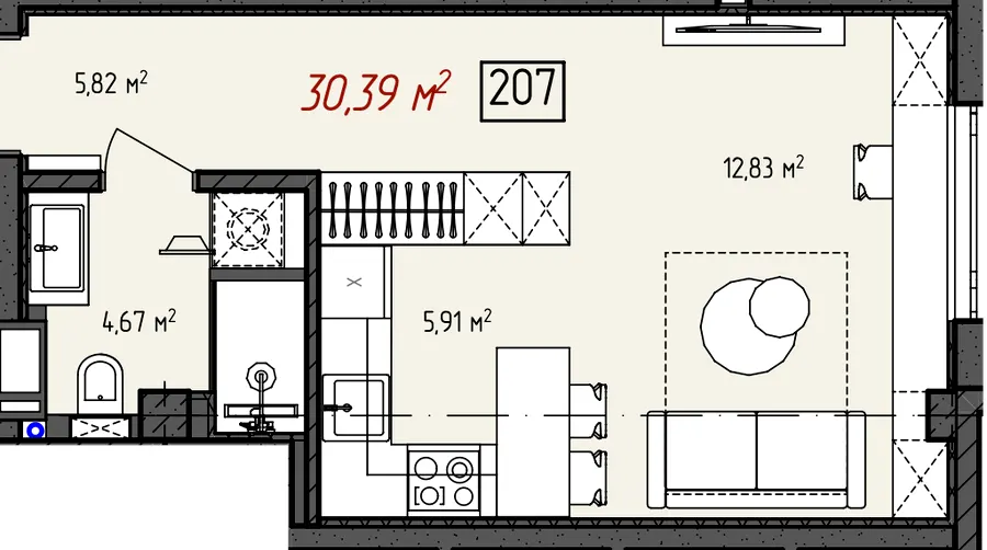 ЖК SvetlovSky — 30.4 м²