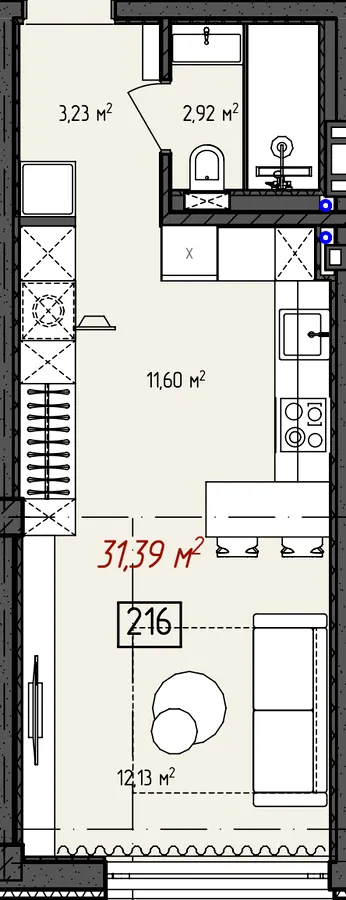 ЖК SvetlovSky — 31.4 м²
