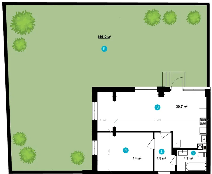 ЖК Vlasna (Time Development) — 53.7 м²