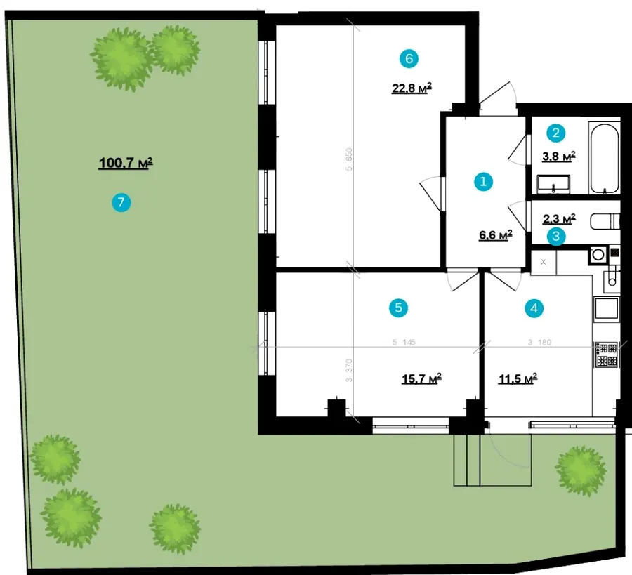 ЖК Vlasna (Time Development) — 62.7 м²