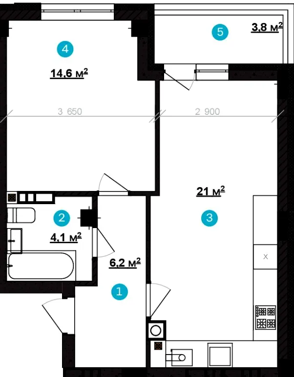 ЖК Vlasna (Time Development) — 47 м²