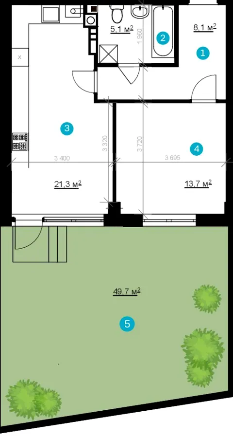 ЖК Vlasna (Time Development) — 48.2 м²