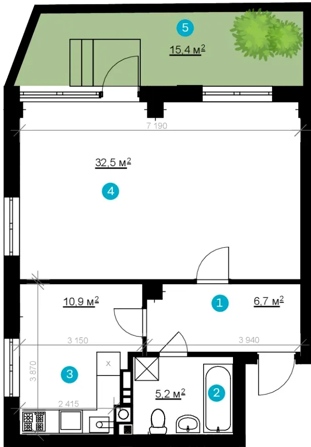 ЖК Vlasna (Time Development) — 55.3 м²