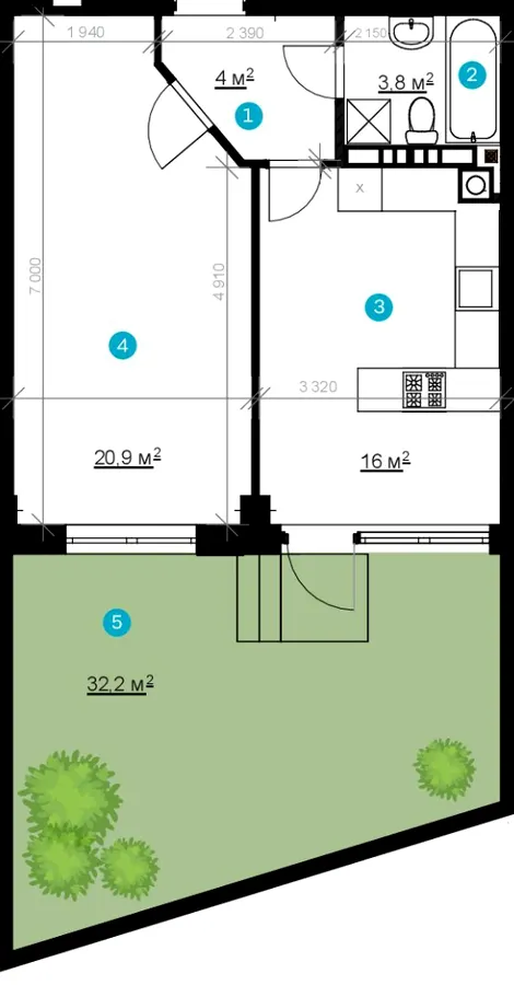 ЖК Vlasna (Time Development) — 44.7 м²