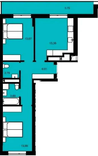 ЖК CONTINENT MODERN — 62.2 м²