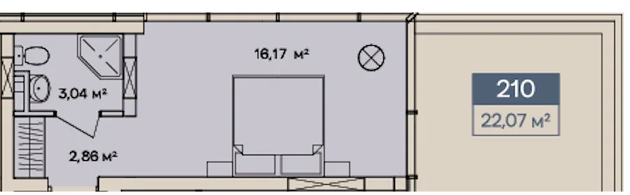1-комнатная квартира, 22 м², вул. Капушанська, 61, Ужгород — фото 1