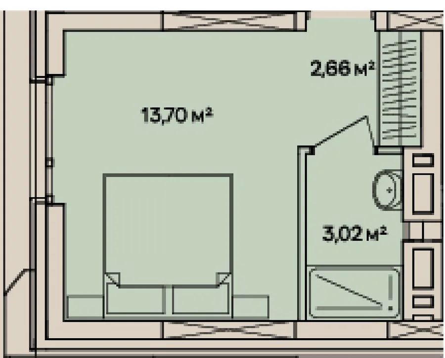 1-кімнатна квартира, 19 м², вул. Капушанська, 61, Ужгород — фото 1
