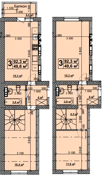 ЖК Вілар — 92.3 м²