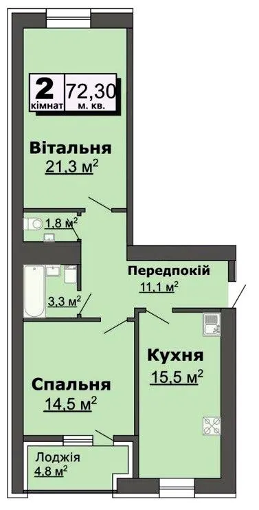 просп. Відродження — 72.3 м²