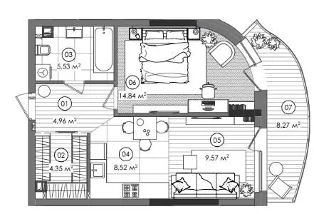 ЖК Creator City — 50.3 м²