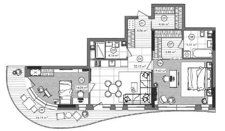 ЖК Creator City — 86.1 м²