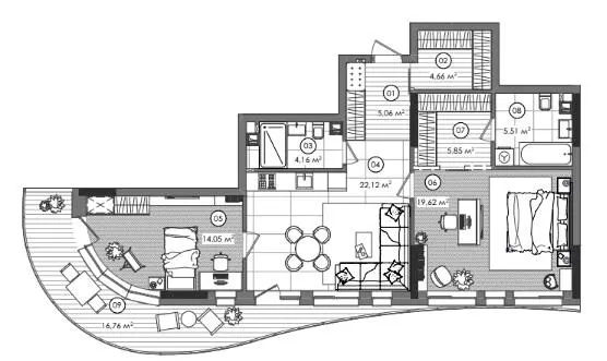 ЖК Creator City — 86.1 м²