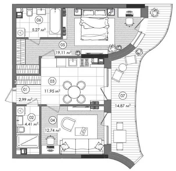ЖК Creator City — 60.9 м²