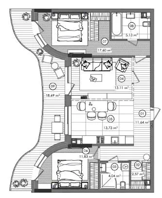 ЖК Creator City — 85.3 м²