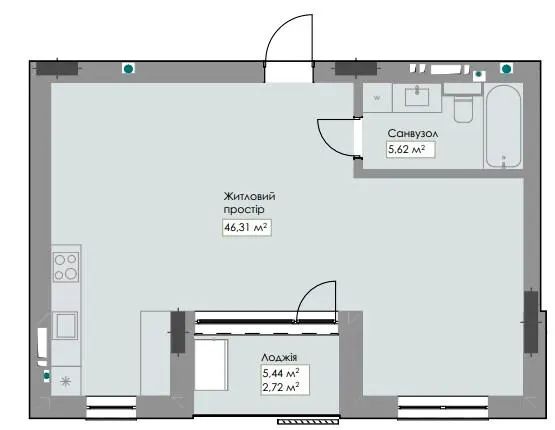 ЖК Novem — 54.7 м²