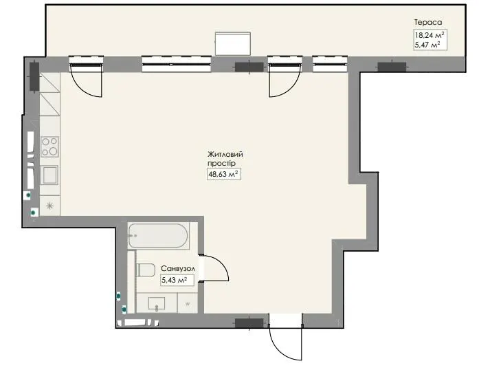 ЖК Novem — 59.5 м²