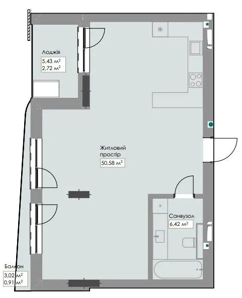 ЖК Novem — 60.6 м²