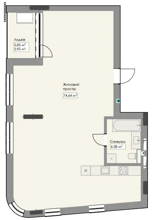 ЖК Novem — 83.6 м²