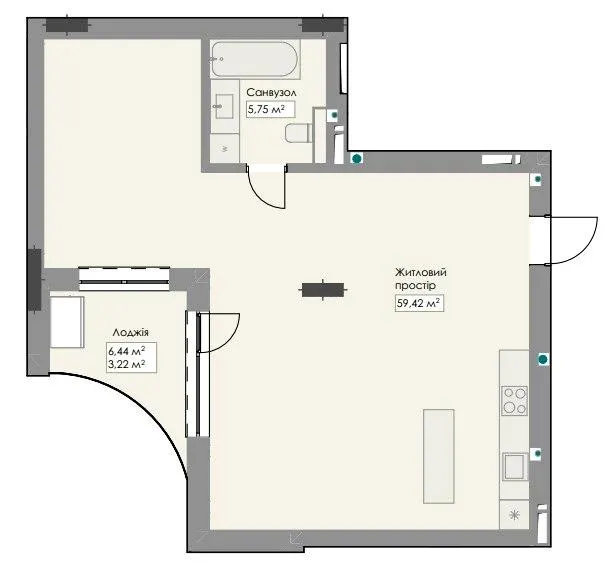 ЖК Novem — 68.4 м²