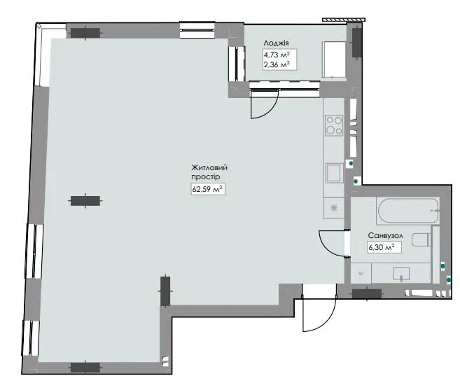 ЖК Novem — 71.3 м²