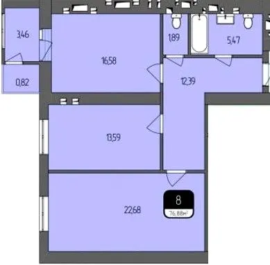 ЖК АНТА — 76.9 м²