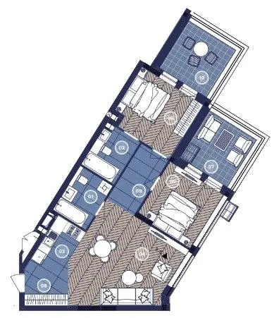 ЖК Dnipro Island — 72.2 м²
