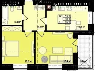 ЖК Millennium — 65.9 м²