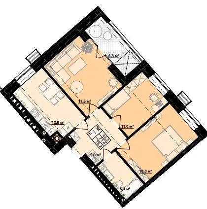 ЖК Millennium — 78.2 м²