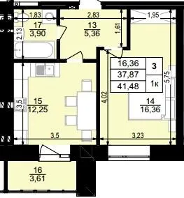 ЖК Затишний двір — 41.5 м²